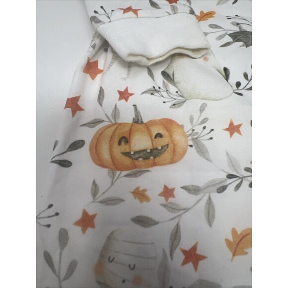 VELVET FAWN Boutique Full Zip Sleeper Halloween Pumpkin Bat Ghost 3-6 Month READ - Picture 2 of 10